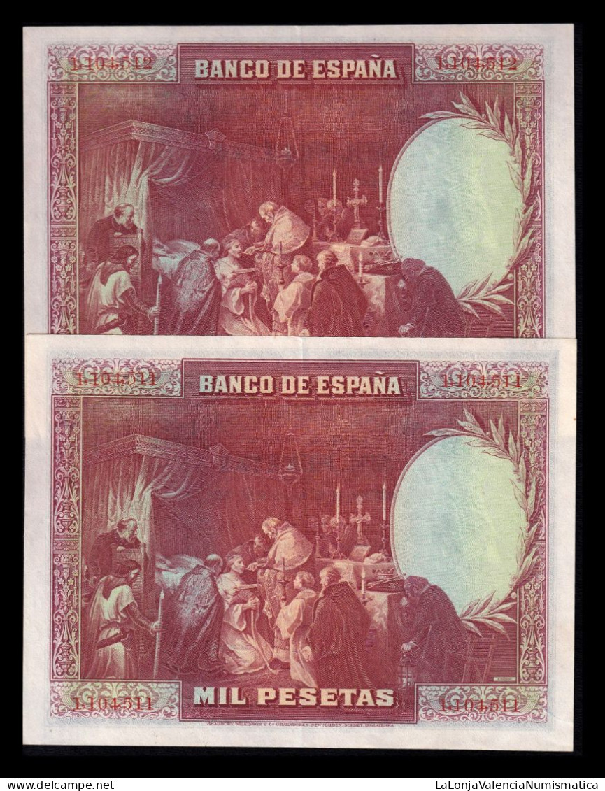 España Spain 	Pareja 1000 Pesetas San Fernando 1928 Pick 78 Ebc/+ Xf/+ - 1000 Peseten