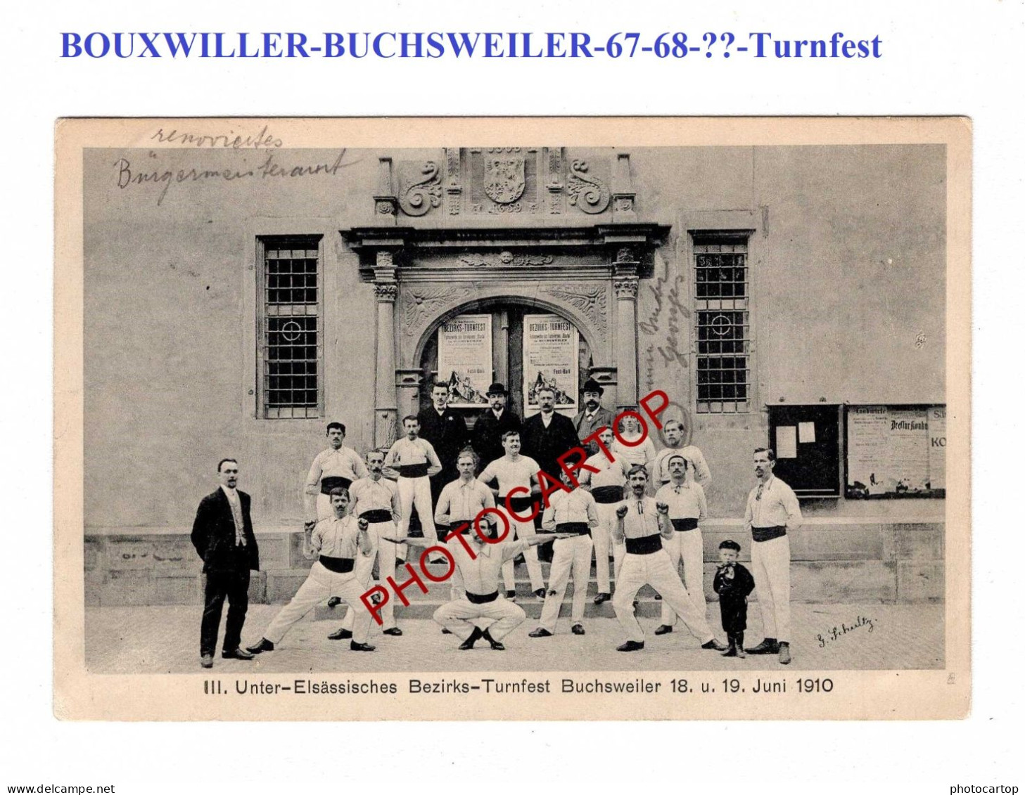BOUXWILLER-BUCHSWEILER-67-1910-Turnfest-Sport-Gymnastique-CARTE Imprimee - Bouxwiller