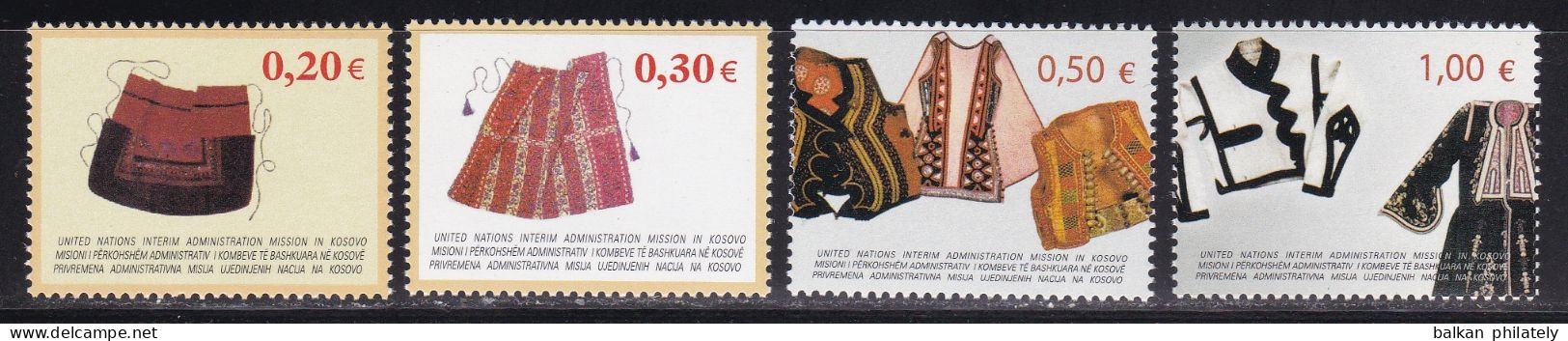 Kosovo 2004 National Clothes Cultures Costumes Embroidered Apron Vests UNMIK UN United Nations MNH - Unused Stamps