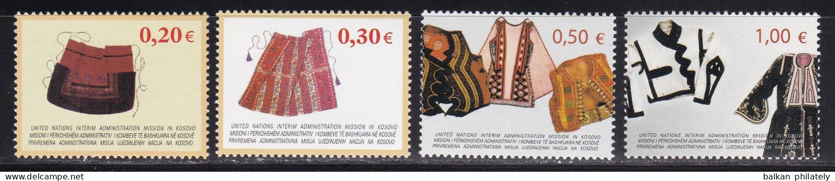 Kosovo 2004 National Clothes Cultures Costumes Embroidered Apron Vests UNMIK UN United Nations MNH - Nuevos