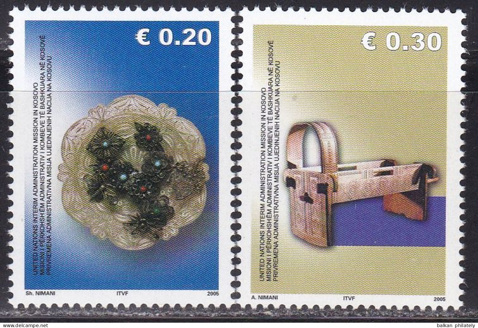 Kosovo 2005 Silver Filigree Ornament Woodcrafts-Cradle Crafts UNMIK UN United Nations MNH - Ongebruikt