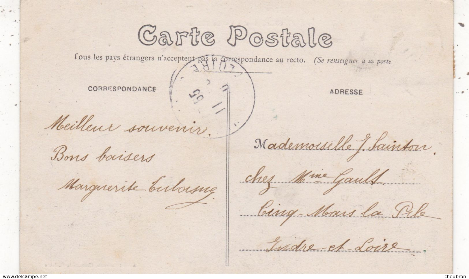 37. CLERE LES PINS .CPA . LA MAIRIE.. ANIMATION.. ANNEE 1915 + TEXTE - Cléré-les-Pins