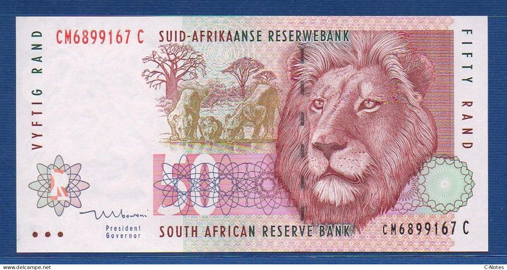 SOUTH AFRICA - P.125c – 50 RAND ND (1992 - 1999) UNC, S/n CM6899167C - South Africa