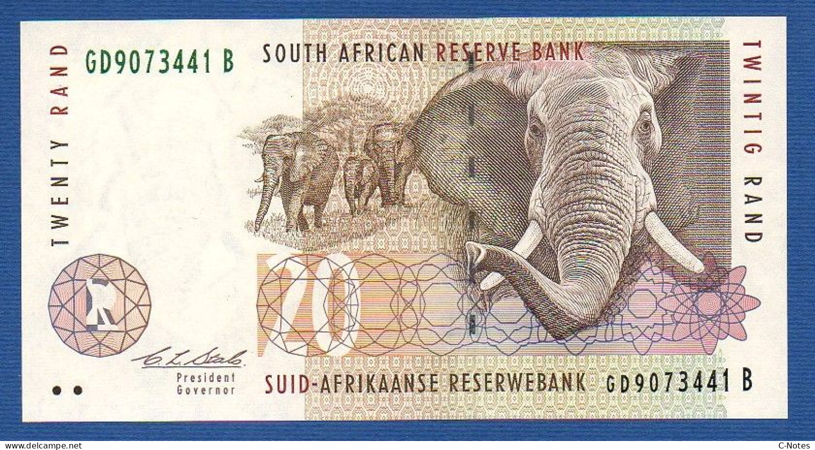 SOUTH AFRICA - P.124a – 20 RAND ND (1993 - 1999) UNC, S/n GD9073441B - South Africa