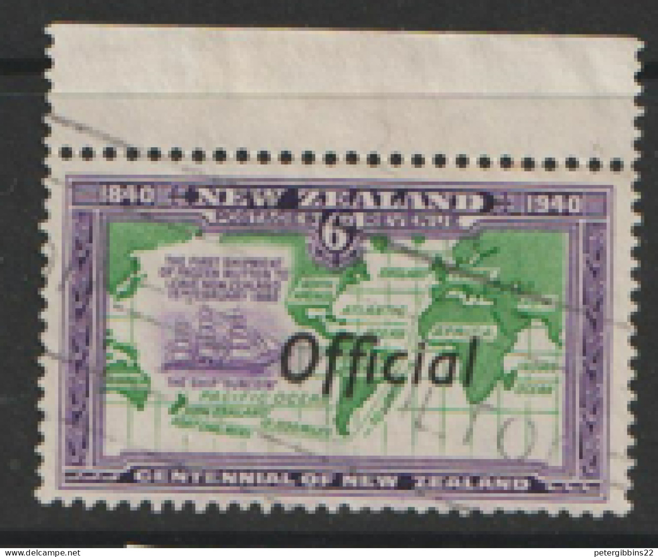 New  Zealand  1940  SG 0148  Cemtennial  Overprinted OFFICIAL Marginal  Fine Used  - Gebruikt