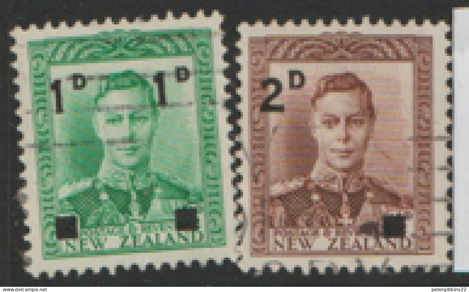 New  Zealand  1941  SG  628-9 Surcharges  Fine Used   - Used Stamps