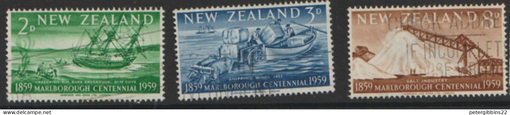 New  Zealand  1959  SG  772-4  Marlborough Centennial    Fine Used   - Gebraucht