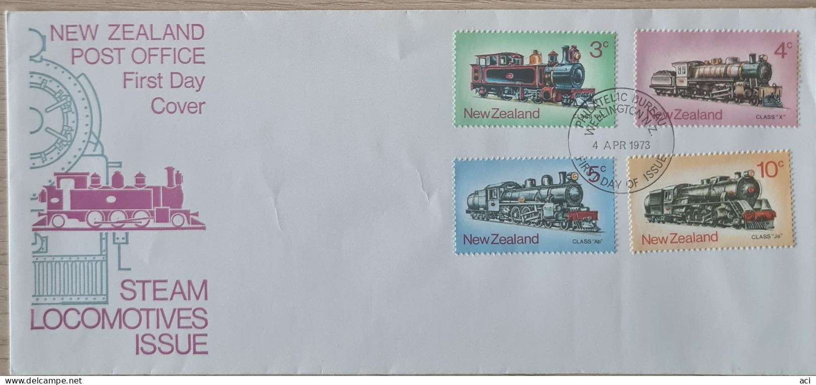 New Zealand 1973 Steam Locomotives,First Day Cover, - Lettres & Documents