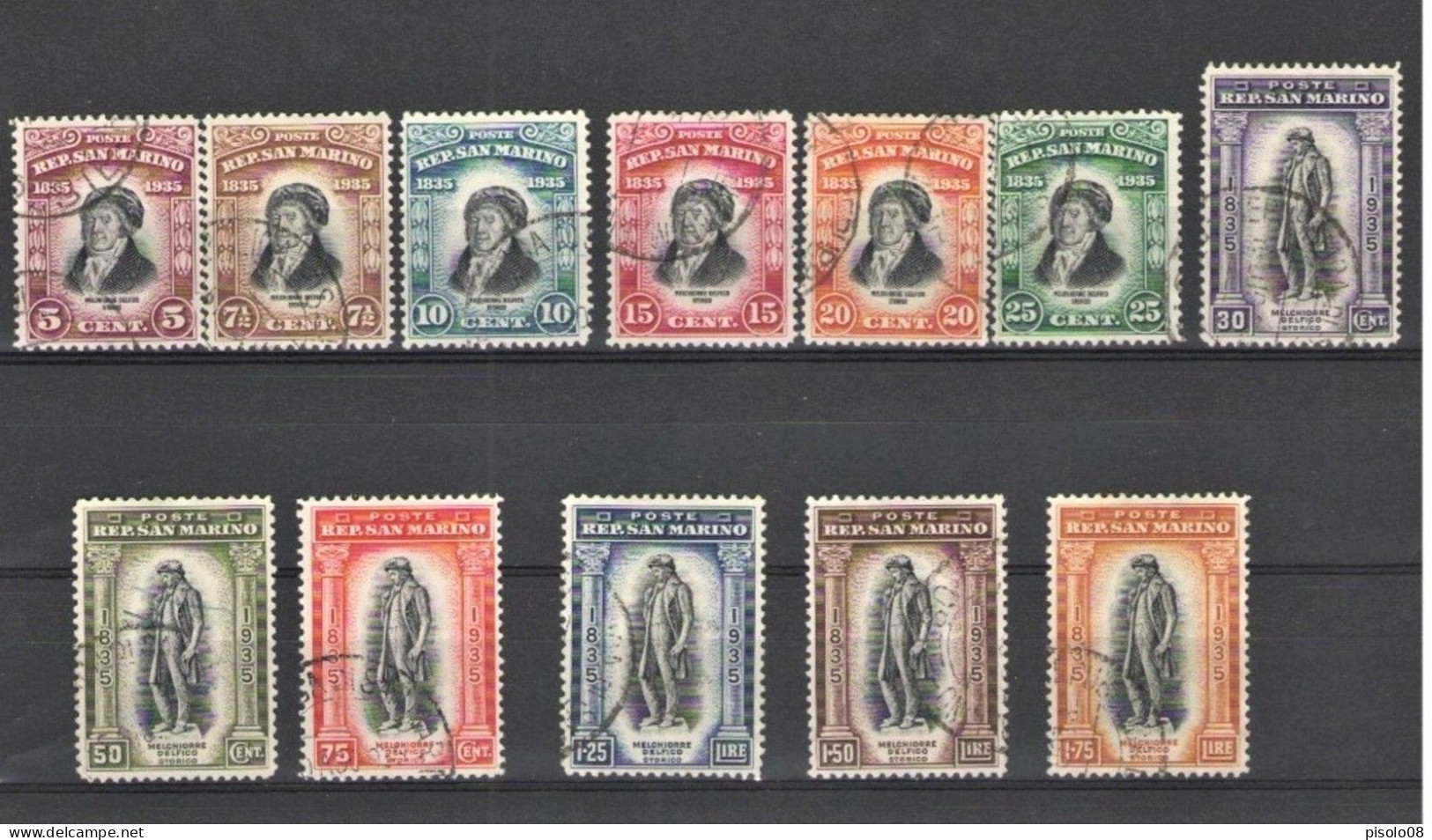 SAN MARINO 1935 DELFICO SERIE CPL. USATA - Used Stamps