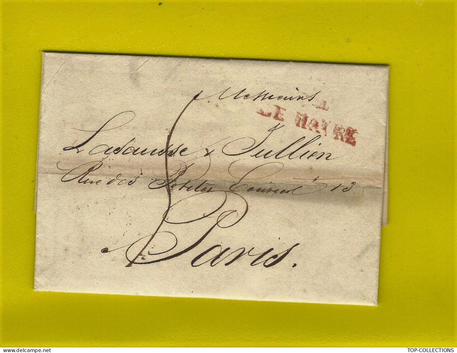 1826 LETTRE Roquer Le Havre  NEGOCE COMMERCE  Pour Lassausse Lasausse Julien Négociants Lyon V.HISTORIQUE - 1800 – 1899