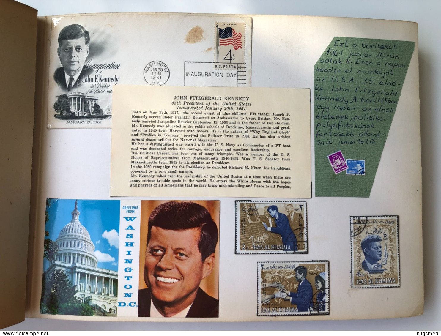 LOT John Fitzgerald Kennedy JFK Huge Collection USA President 85 Postcard 250 Stamp & Other Things Cigar Letter Photo - 5 - 99 Postcards