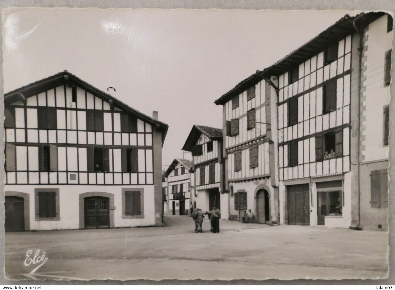 Carte Postale : 64 : ESPELETTE : Maisons Basques, Attelage De Boeufs, En 1950 - Espelette