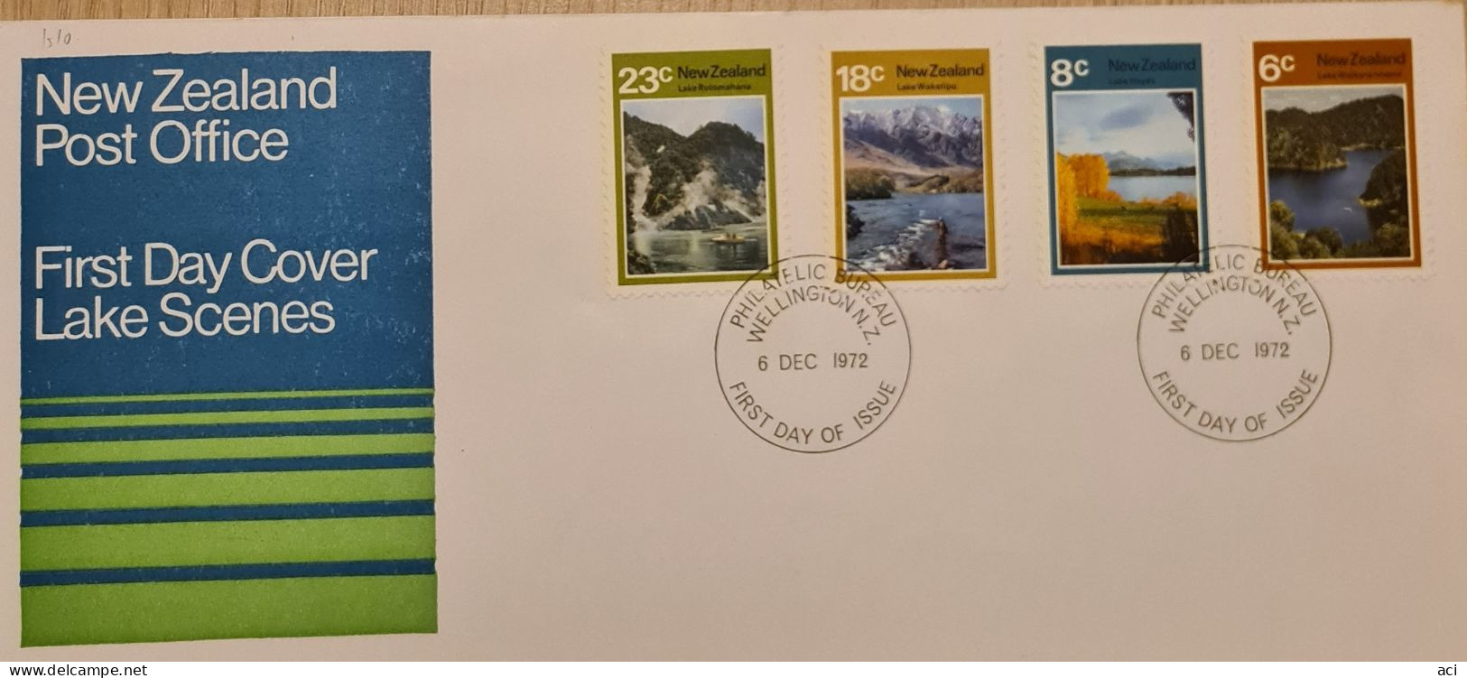 New Zealand 1972 Lakes First Day Cover, - Covers & Documents