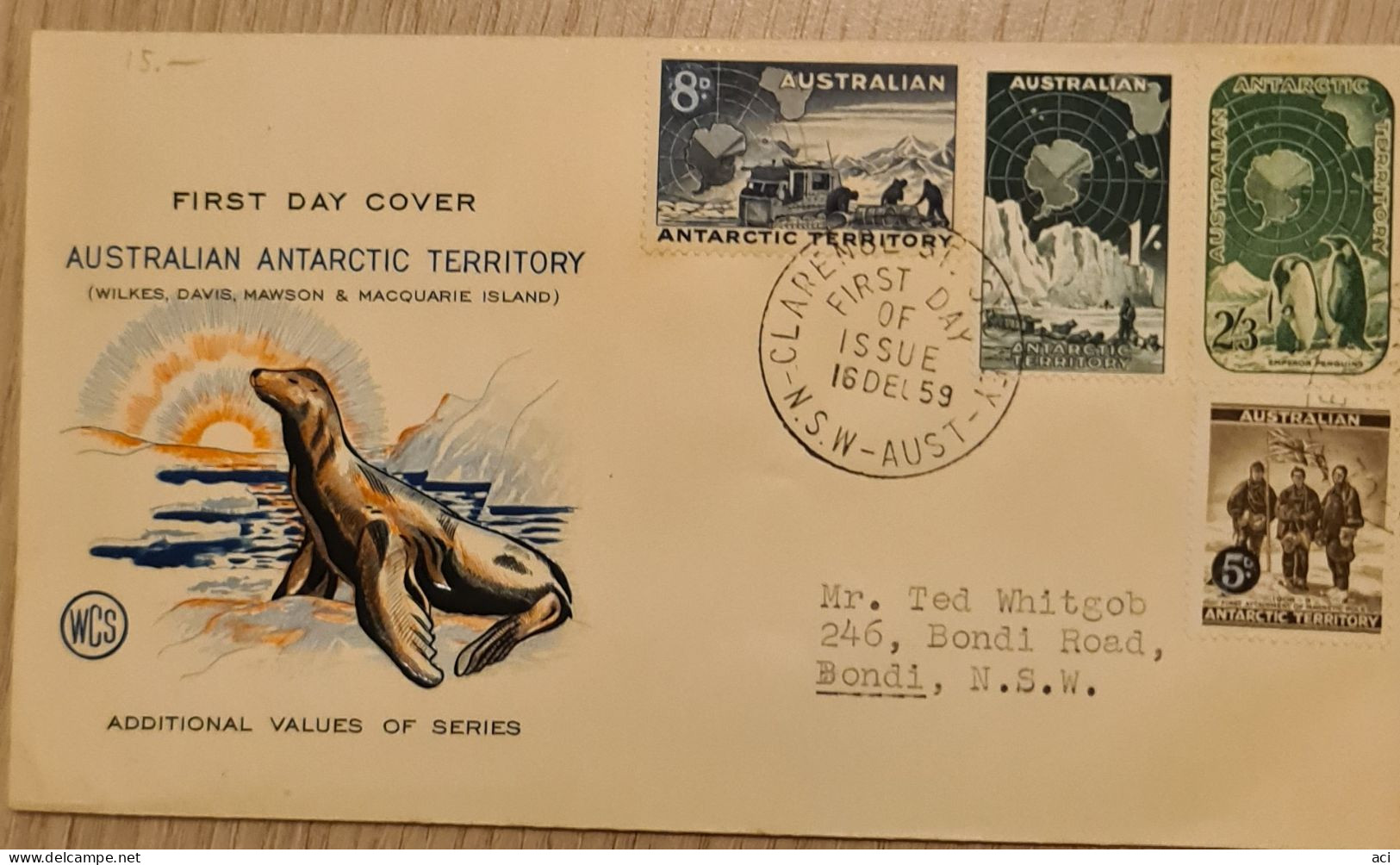 Australian Antarctic Territory 1959 Definitives,First Day Cover - FDC