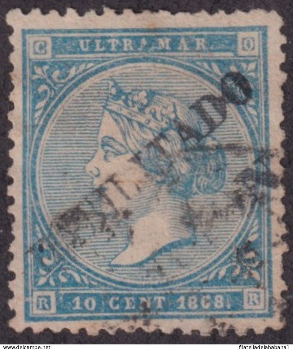 1868-133 CUBA SPAIN 1868 ISABEL II 10c HABILITADO POR LA NACION OVERPRINT. SIN GARANTIA.  - Voorfilatelie