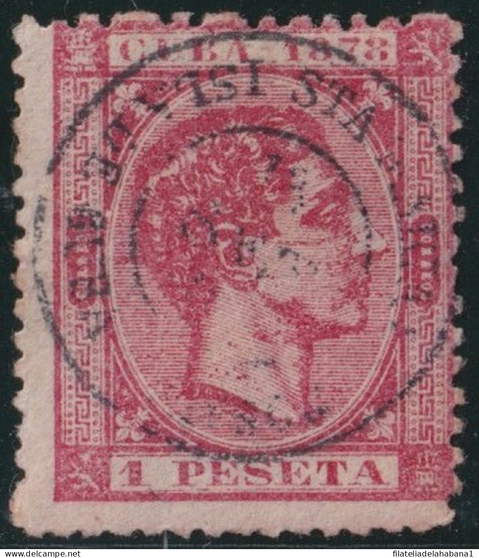 1878-212 CUBA SPAIN 1878 1 Pta CANCEL SANTA MARIA DEL ROSARIO.  - Prefilatelia