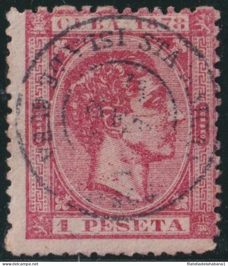 1878-212 CUBA SPAIN 1878 1 Pta CANCEL SANTA MARIA DEL ROSARIO.  - Prephilately