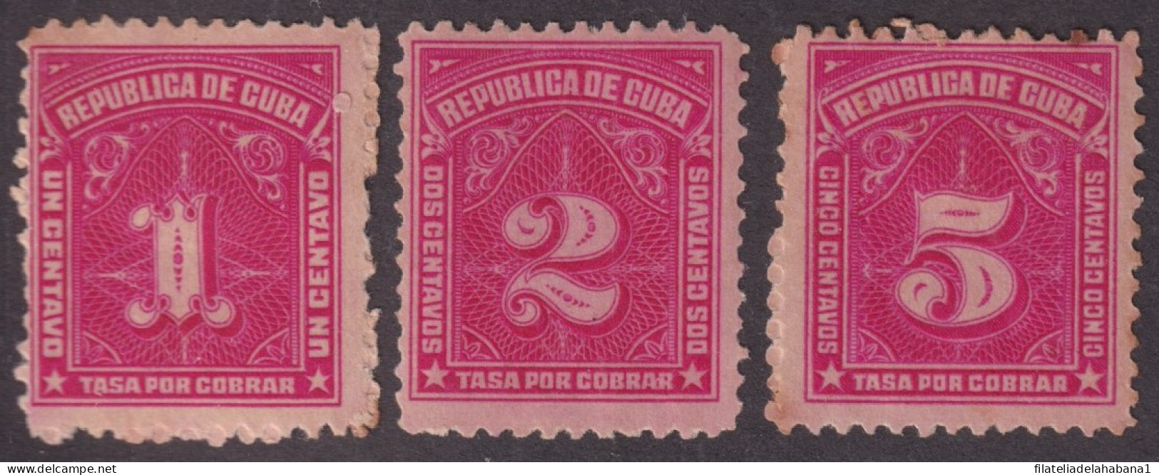 1927-78 CUBA REPUBLICA 1927 MH POSTAGE DUE TASA POR PAGAR COMPLETE SET.  - Ongebruikt