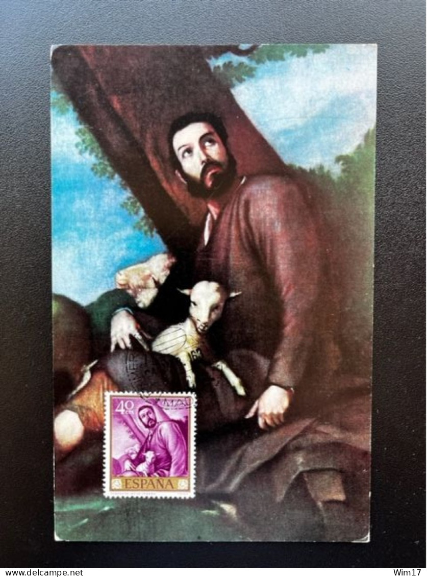 SPAIN ESPANA 1963 JOSE DE RIBERA MAXIMUM CARD SPANJE PAINTINGS - Tarjetas Máxima