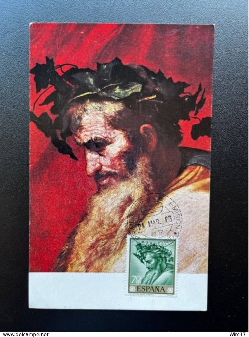 SPAIN ESPANA 1963 JOSE DE RIBERA MAXIMUM CARD SPANJE PAINTINGS - Tarjetas Máxima