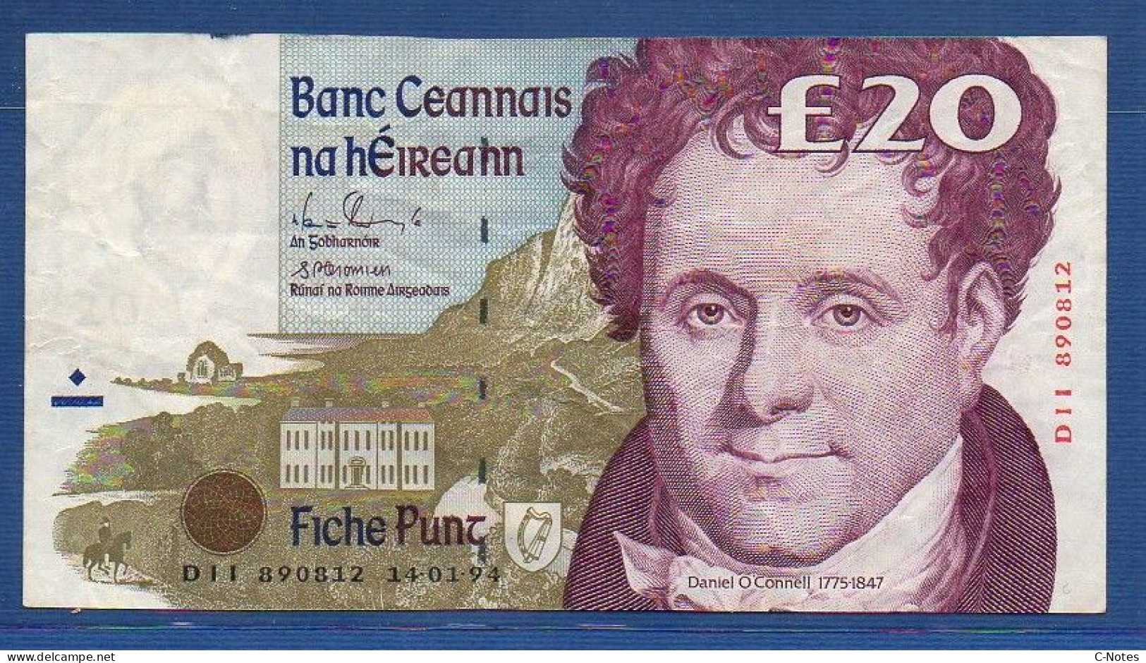 IRELAND - P.77a –  20 Pounds 14.01.1994 AVF, S/n D11 890812 - Irlanda