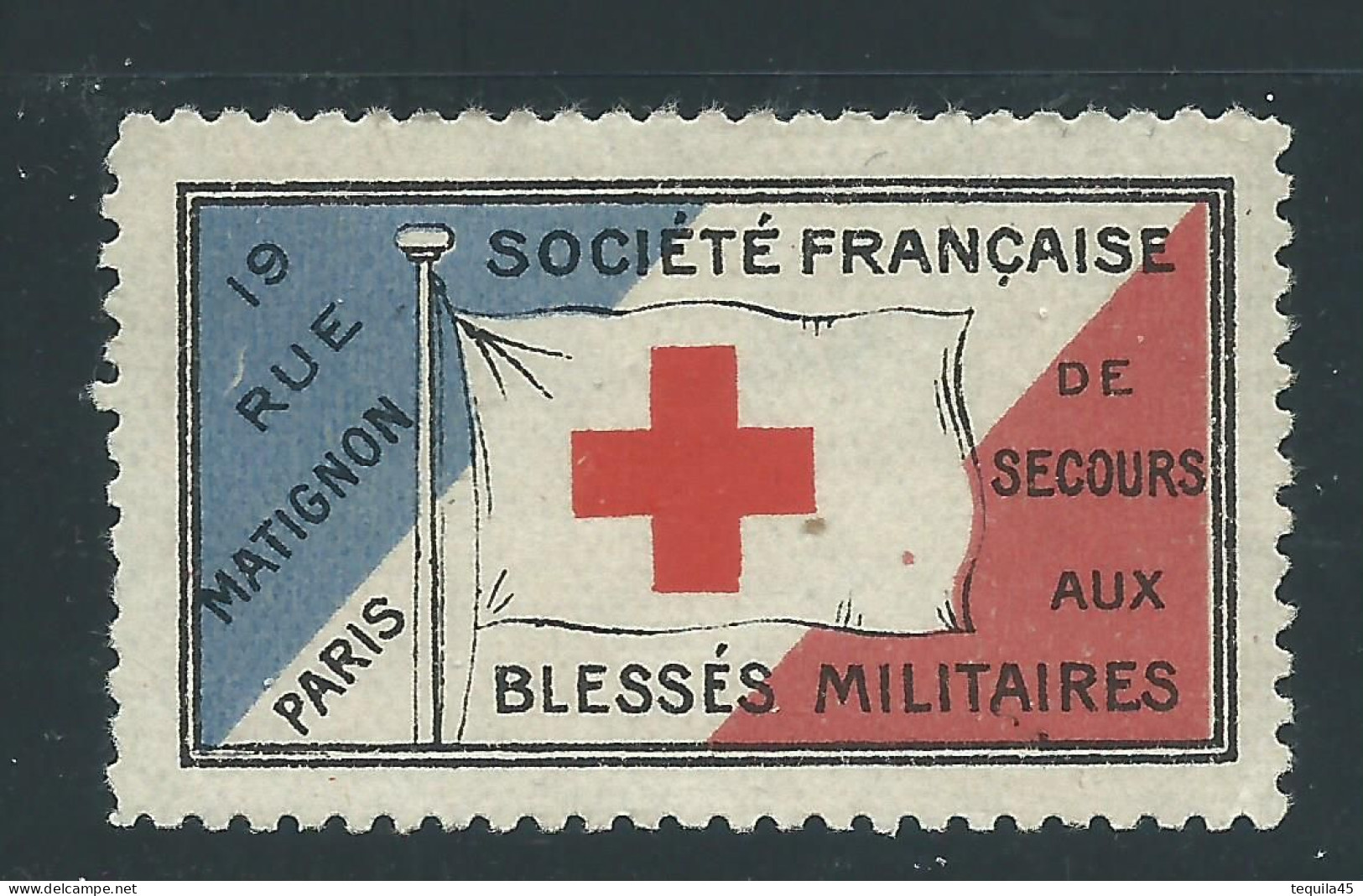 VIGNETTE DELANDRE - Secours Blessés Militaires - France - WWI WW1 Cinderella Poster Stamp Grande Guerre 1914 1918 - Red Cross