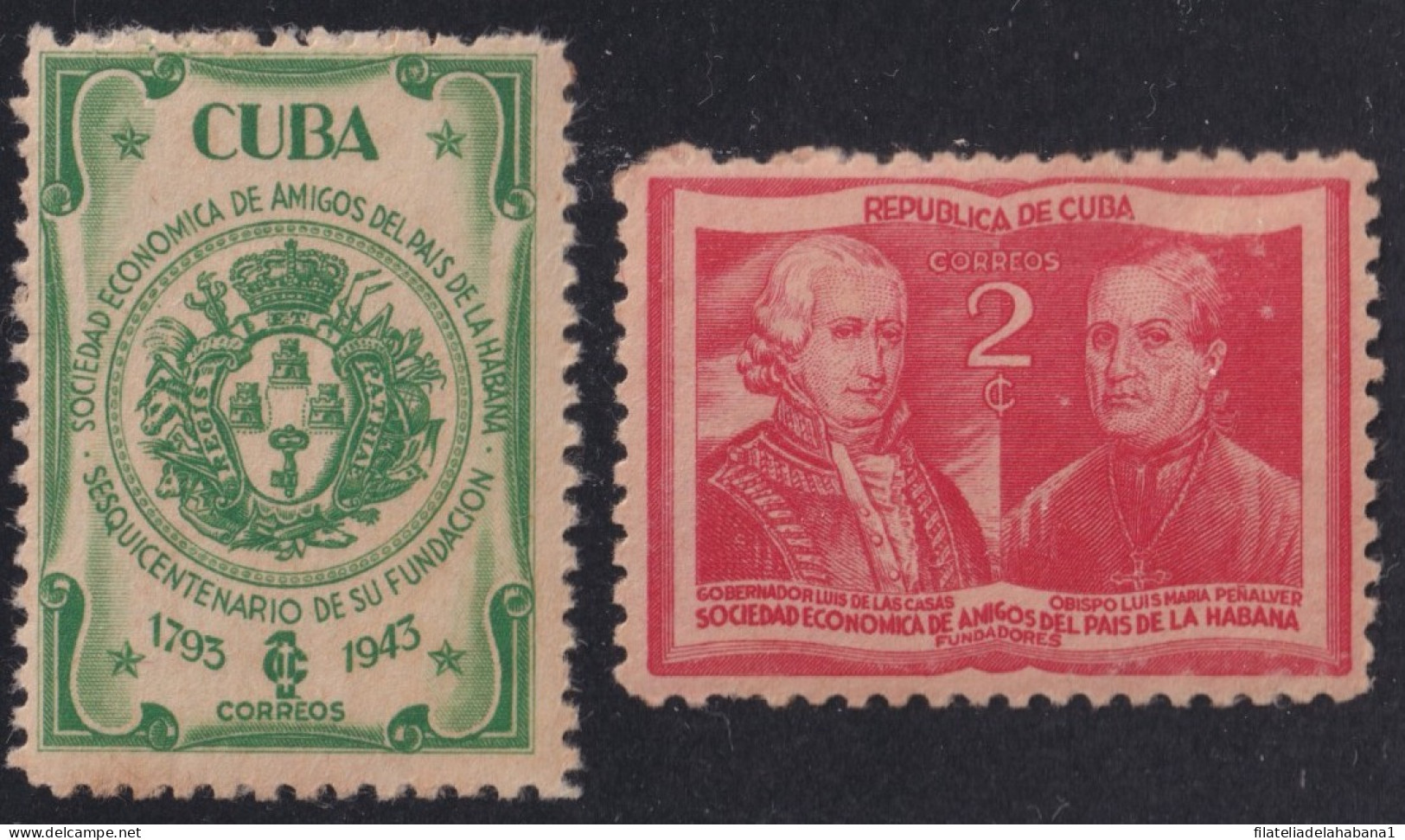 1945-125 CUBA REPUBLICA 1945 SOC AMIGOS DEL PAIS ORIGINAL GUM.  - Unused Stamps