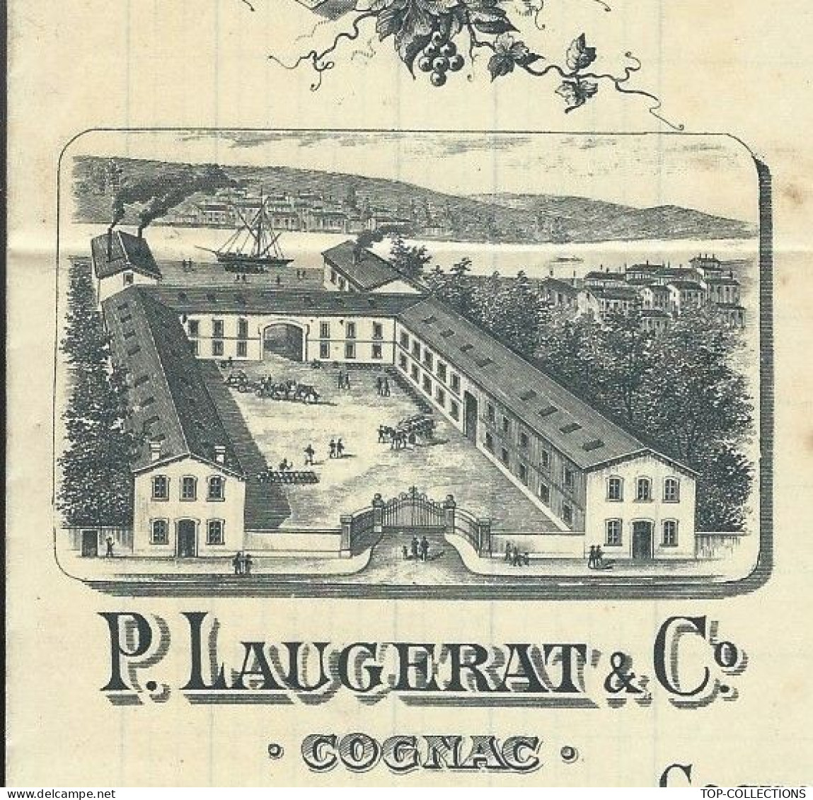 1902 SUPERBE ENTETE DISTILLERIE à Cognac Charente P.LAUGERAT Voir HISTORIQUE  Pour Nuits St Georges Cote D’Or V.SCANS - 1900 – 1949