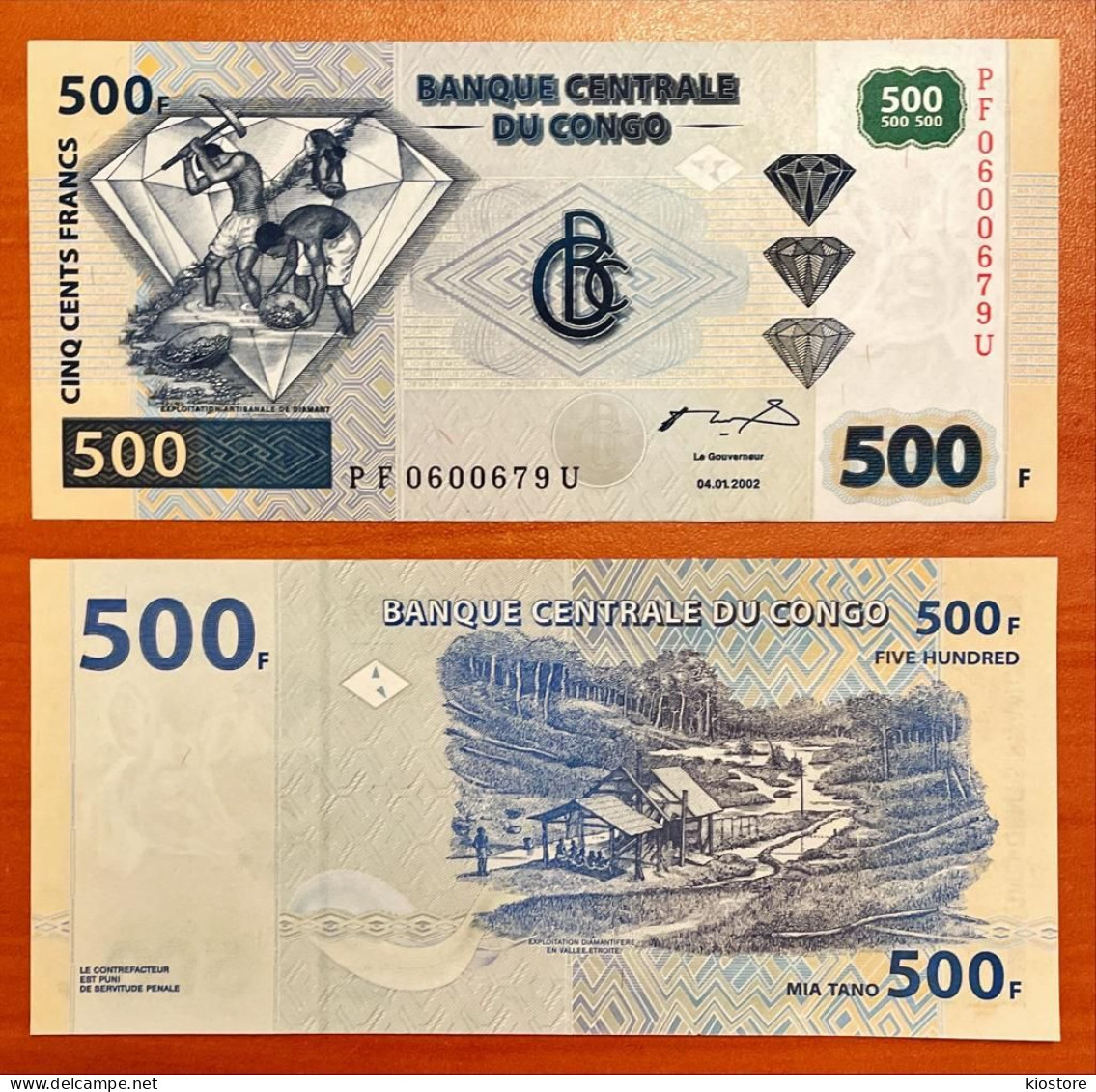 Congo 500 Frank 2002 P 96 UNC - Demokratische Republik Kongo & Zaire