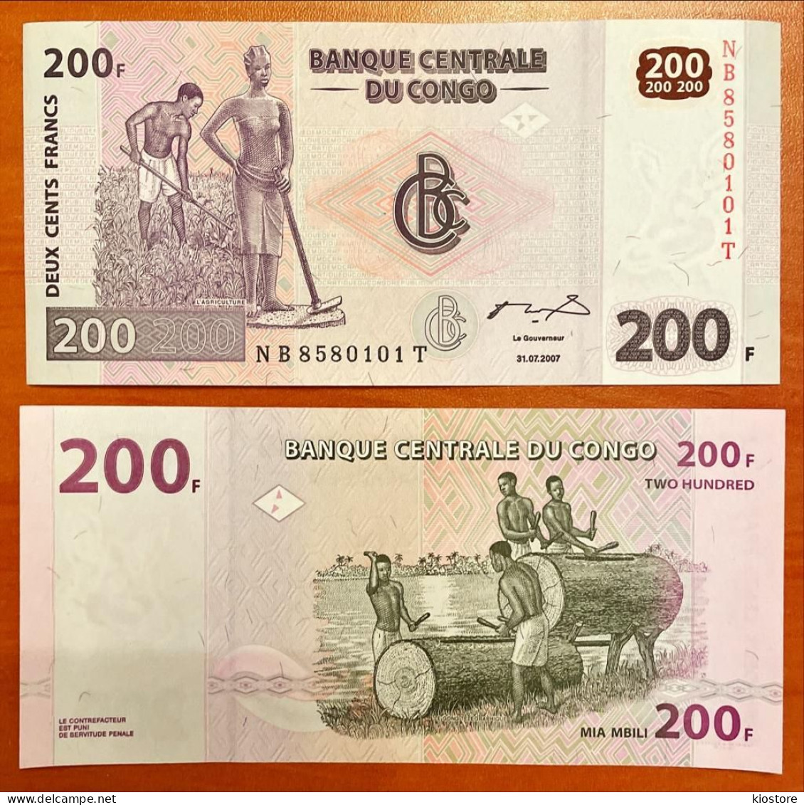 Congo 200 Franks 2007 P 99 UNC - Demokratische Republik Kongo & Zaire