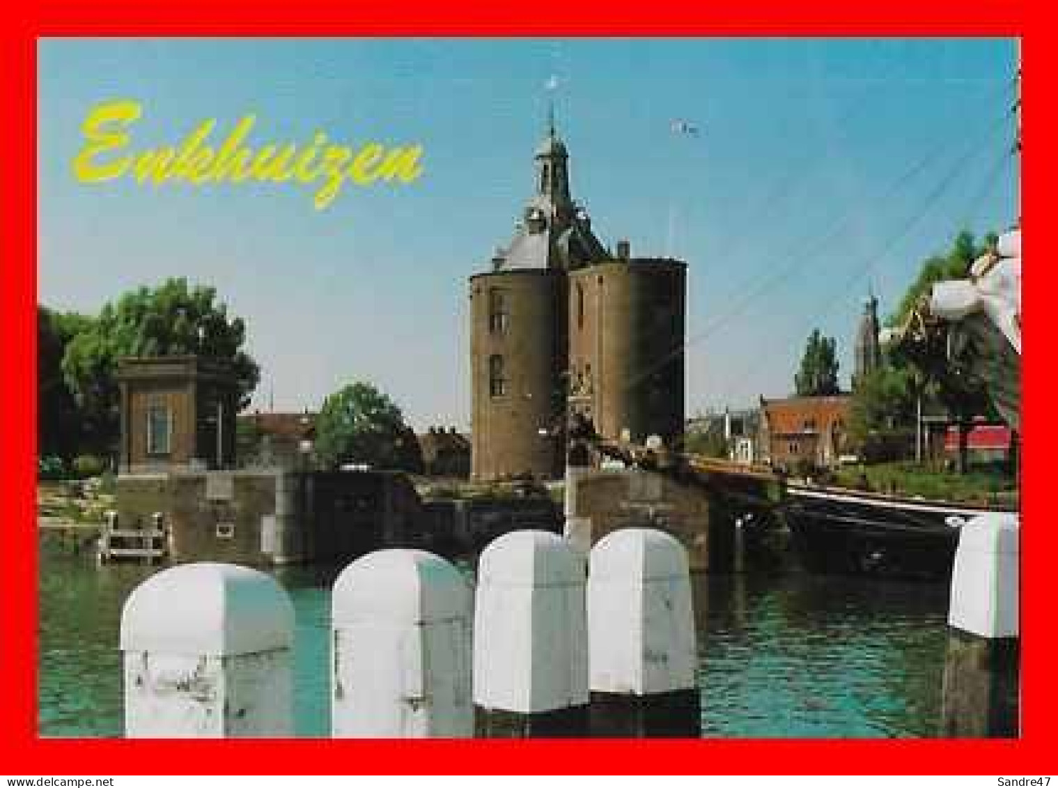 2 CPSM/gf ENKHUIZEN (Pays-Bas)  Gezicht Op De Drommedaris / Westerkerk Met Toren...P0622 - Enkhuizen