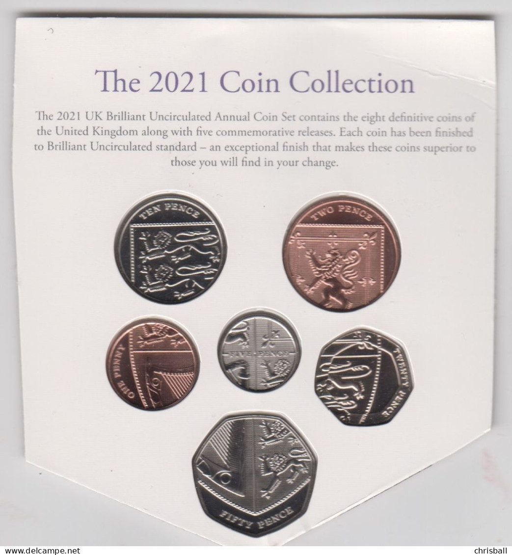 Great Britain UK 1p - 50p Coin Set 2021 - Uncirculated - 1 Pound