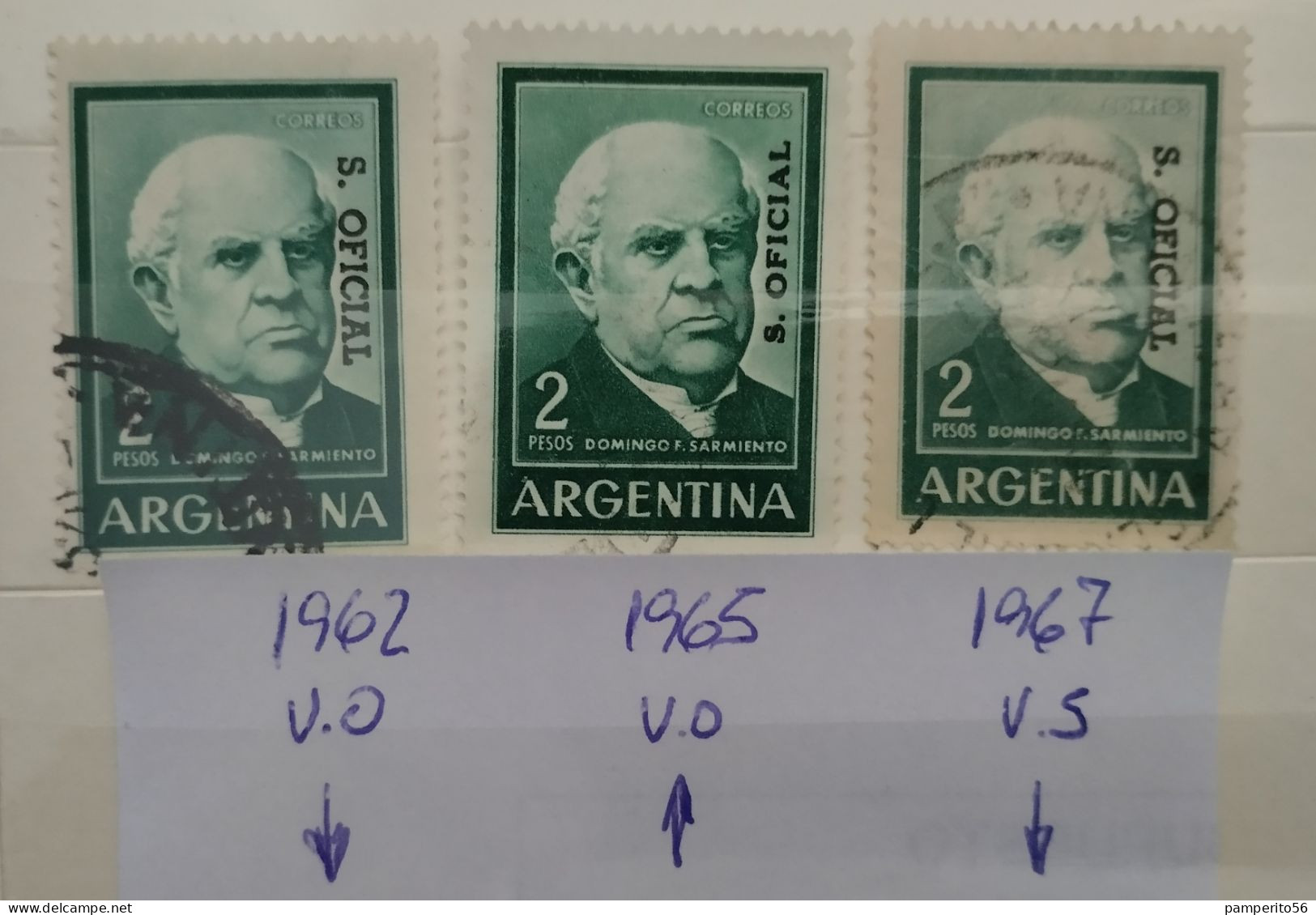 ARGENTINA - AÑO 1962-67 - Domingo Faustino Sarmiento - SERVICIO OFICIAL - Gebraucht