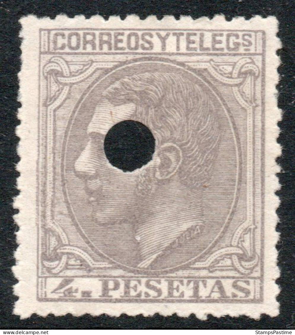 ESPAÑA – SPAIN Sello Nuevo Sin Goma PERFORADO REY ALFONSO 12° X 4 P. Año 1879 – Valorizado En Catálogo U$S 750.00 - Nuovi