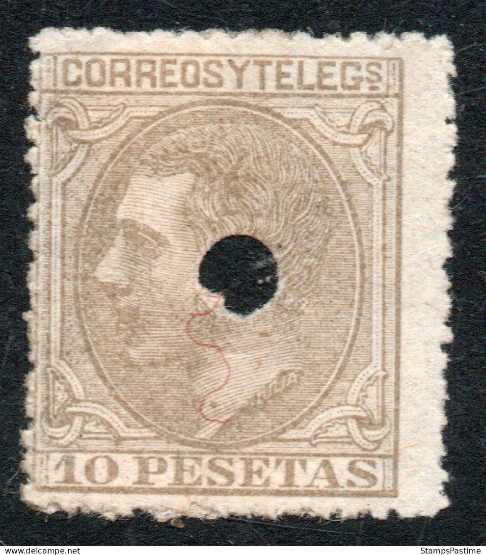 ESPAÑA – SPAIN Sello Nuevo Sin Goma PERFORADO REY ALFONSO 12° X 10P. Año 1879 – Valorizado En Catálogo U$S 2,200.00 - Neufs