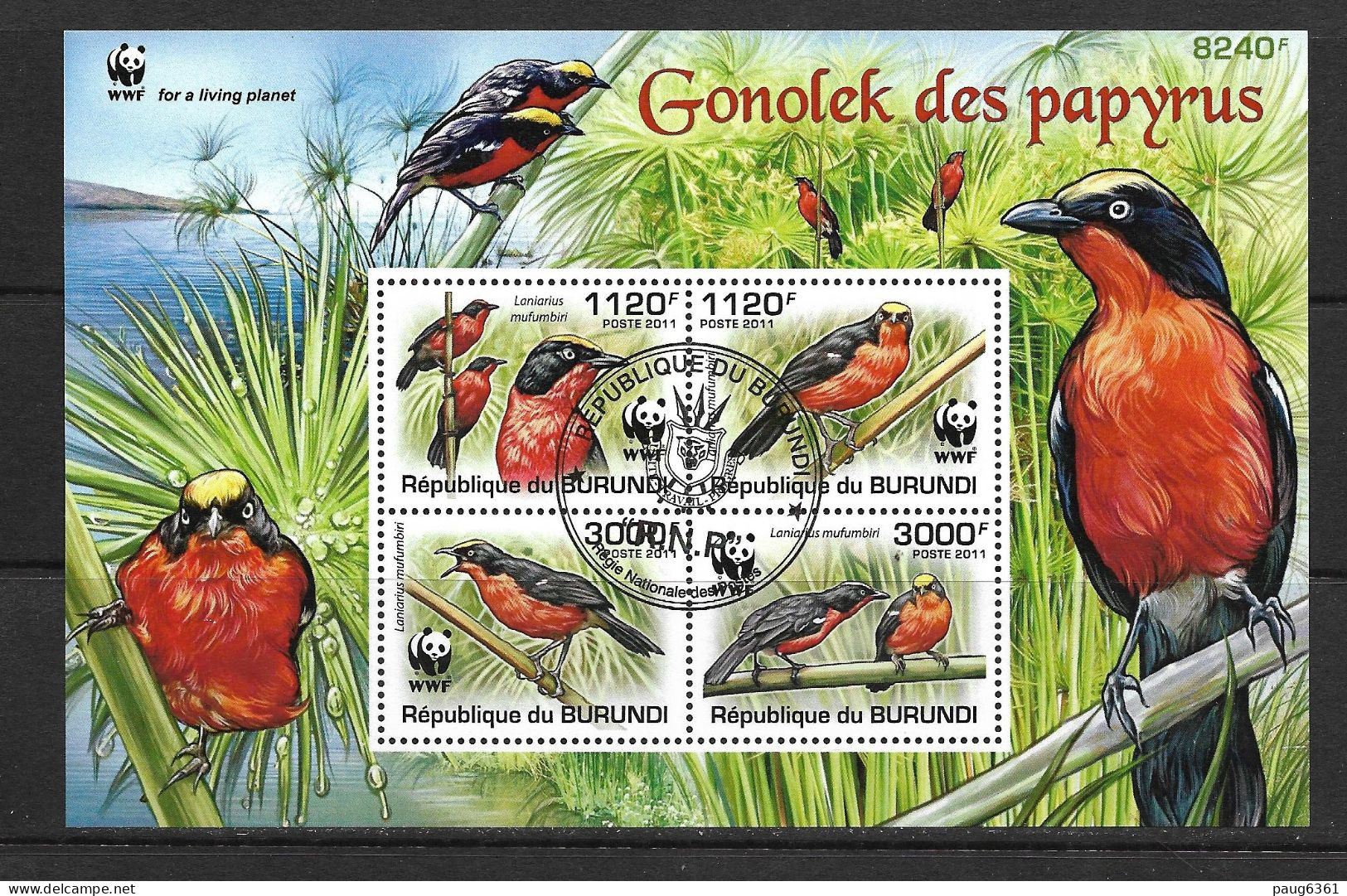 BURUNDI 2011 WWF-GONOLEK DES PAPYRUS   YVERT N°B164 OBLITERE-CTO - Used Stamps