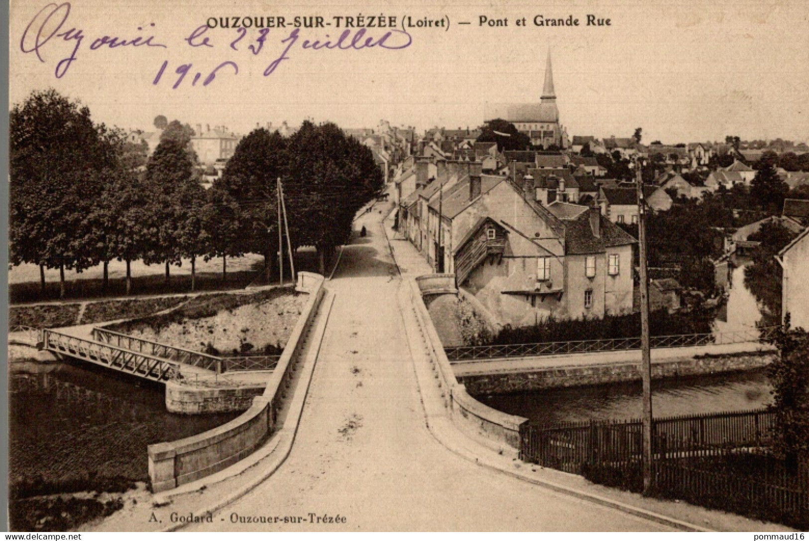 CPA  Ouzouer-sur-Trézée Pont Et Grande Rue - Ouzouer Sur Loire