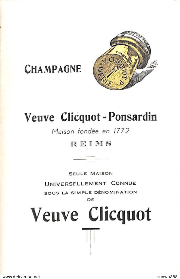 Champagne Veuve Clicquot Ponsardin Reims Prix-Courant 1962 - Alimentaire