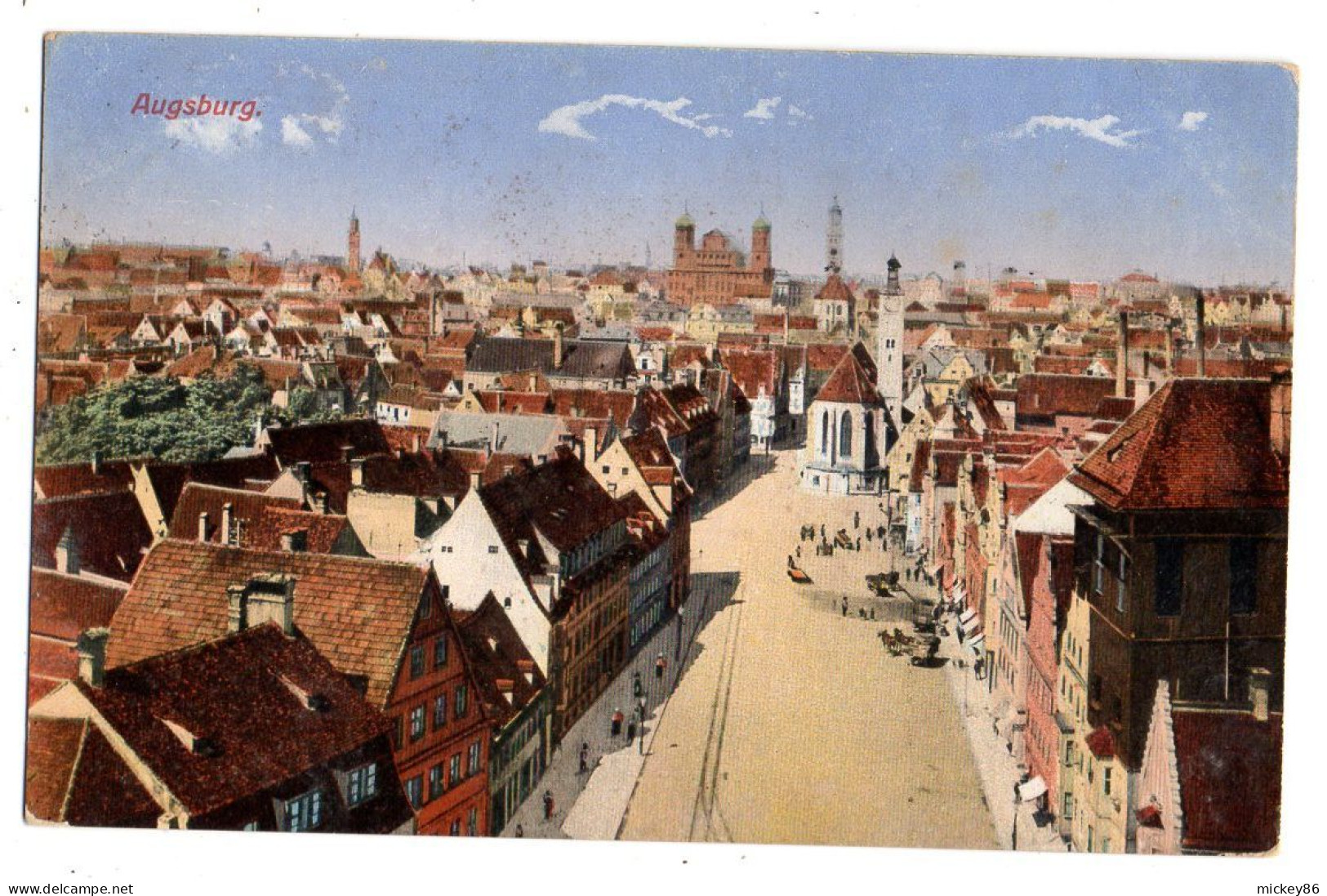 Allemagne-- AUGSBURG --1917-- Vue Générale .........colorisée ..........Feldpost .... - Augsburg