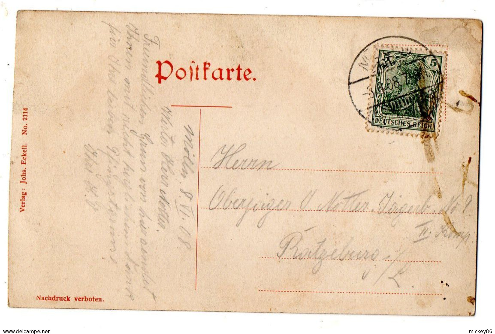 Allemagne-- MOELLN --1908-- Partie Bei Den Villen .....pas Très Courante...timbre...cachet.. - Mölln