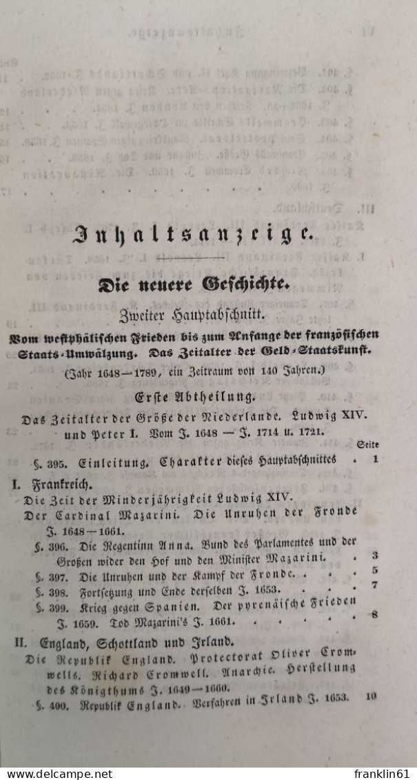 Allgemeine Geschichte der neueren Zeit mit besonderer Berücksichtigung der Kirchen- und Staatengeschichte für