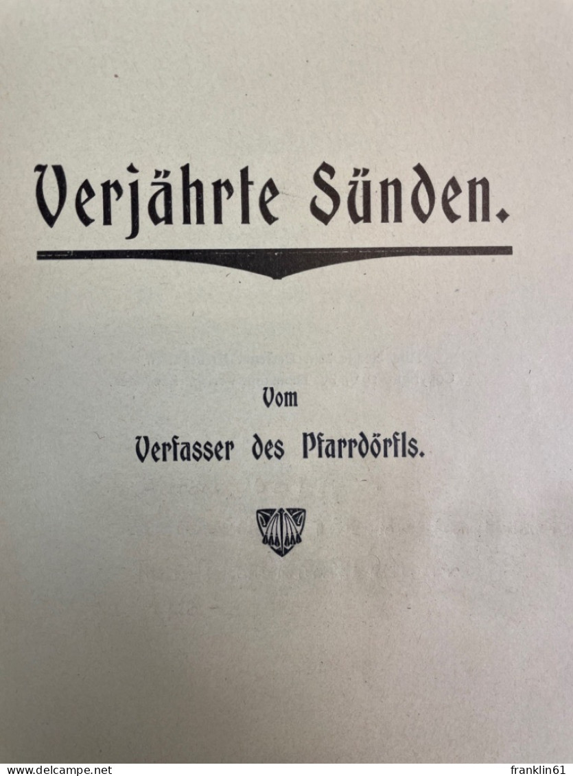 Verjährte Sünden. - Gedichten En Essays