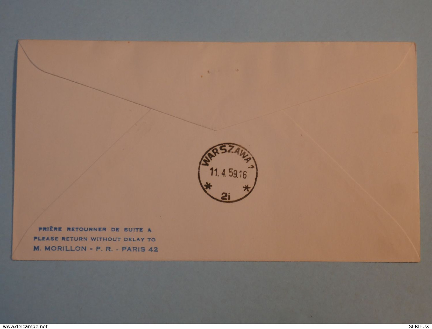 BT2 FRANCE  BELLE LETTRE  1959 PARIS A VARSOVIE POLOGNE  VIA AIR FRANCE  + AFF. PLAISANT+++ - 1927-1959 Covers & Documents