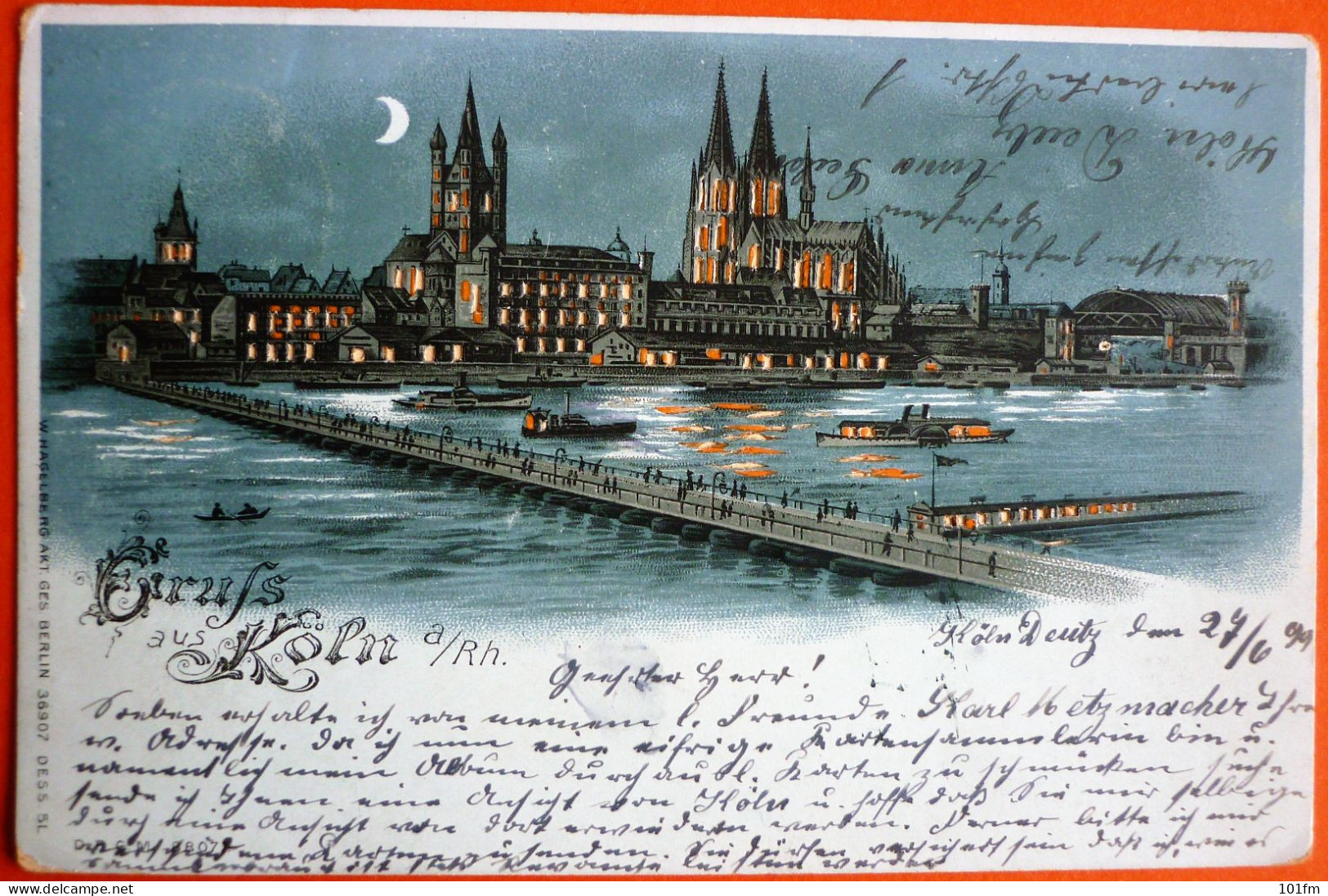 GERMANY - GRUSS AUS KOLN 1899, HOLD TO LIGHT - Hold To Light