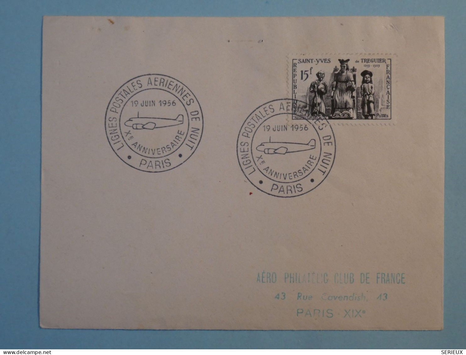 BT2 FRANCE  BELLE LETTRE  1956  PARIS  +COURBEVOIE + AFF. PLAISANT+++ - 1927-1959 Briefe & Dokumente