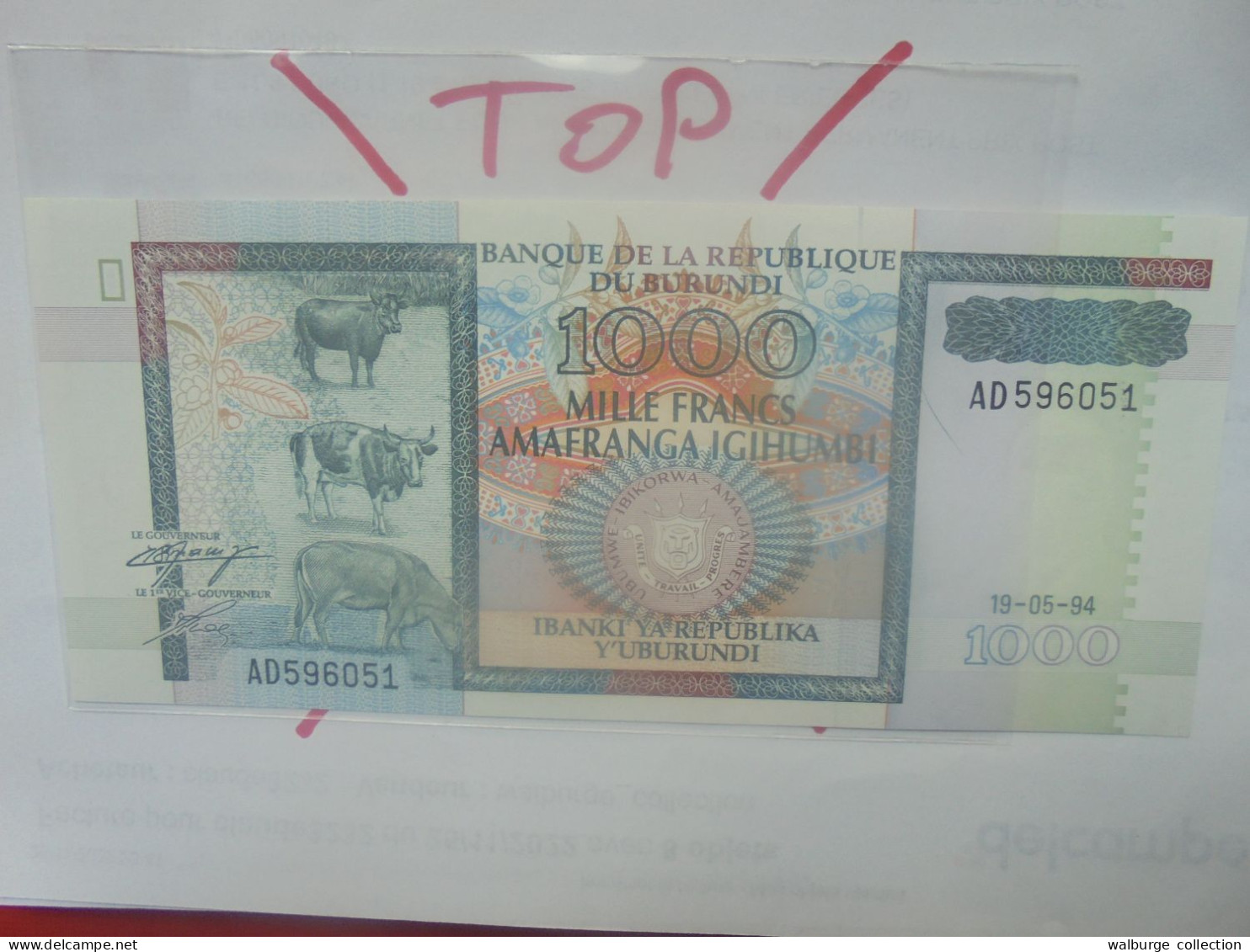 BURUNDI 1000 FRANCS 19-5-94 Neuf (B.29) - Burundi