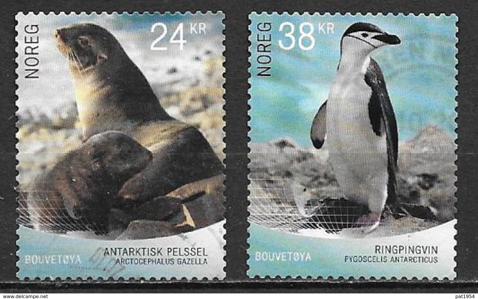 Norvège 2018 N°1900/1901 Oblitérés Animaux De L'ile Bouvet Phoque Et Pingouin - Gebraucht