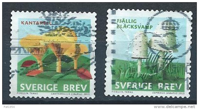 Suède 2015 3047/3048 Oblitérés Champignons - Used Stamps