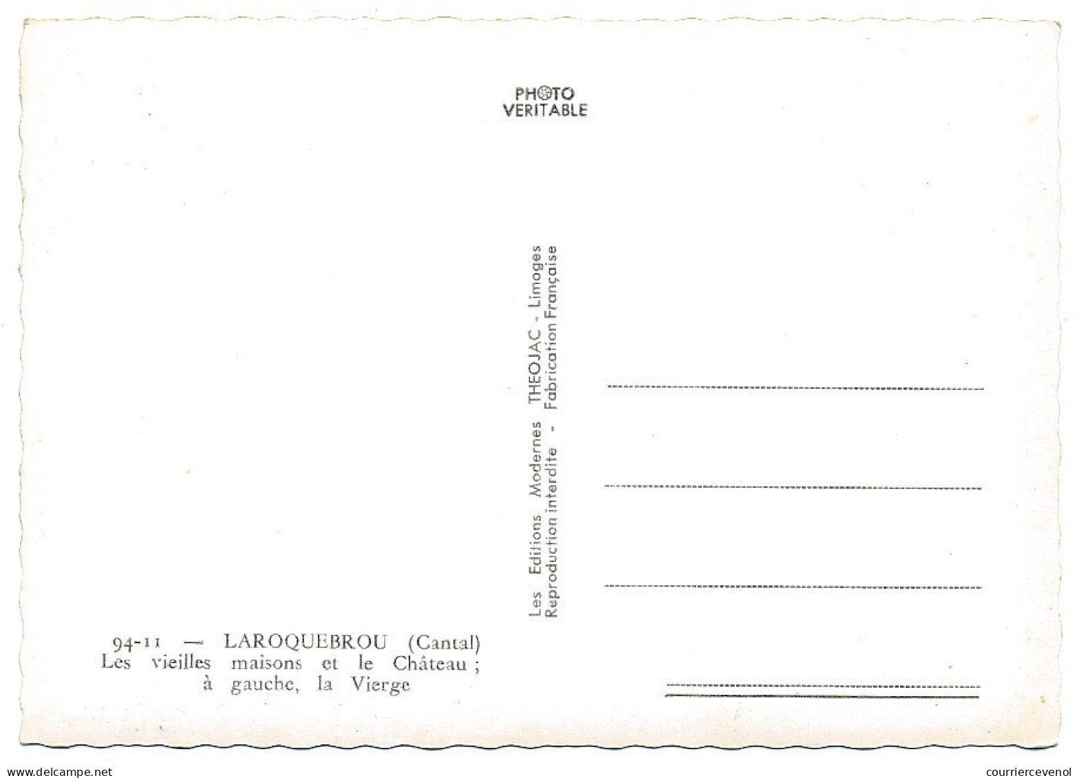 CPSM - LAROQUEBROU (Cantal) - Vue Générale - Les Vieilles Maisons Et Le Château ; A Gauche, La Vierge - Condat