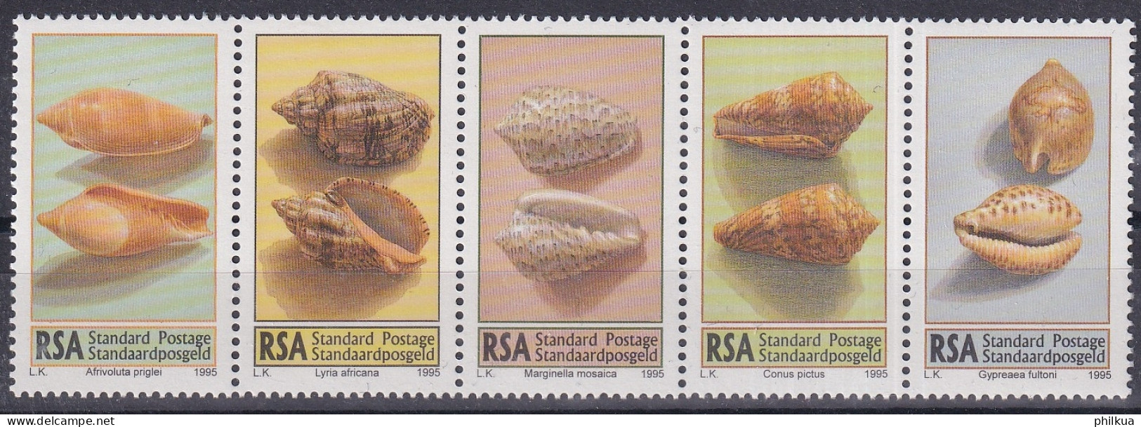 MiNr. 979 - 983 Südafrika 1995, 24. Nov. Meeresschneckengehäuse - Postfrisch/**/MNH  - Neufs